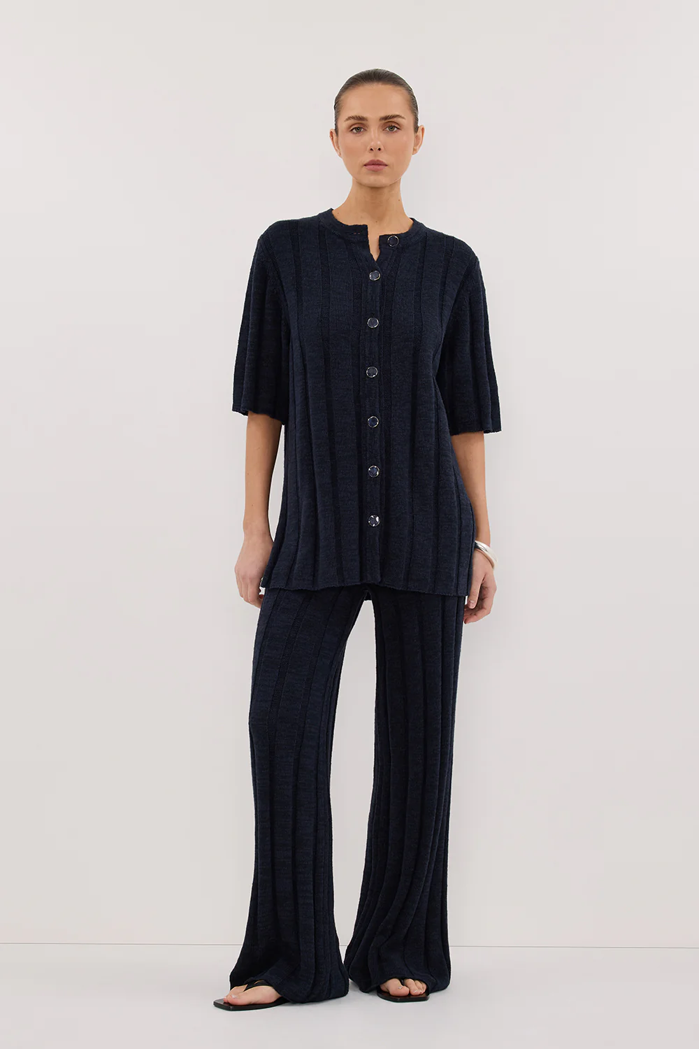 JAZZ INDIGO WIDE LEG KNIT PANT - Gamepaces