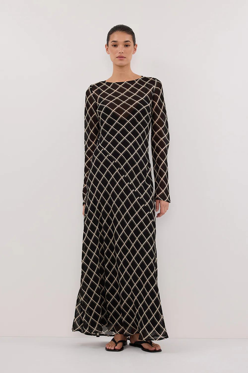 ARLINGTON BLACK LONG SLEEVE MIDI DRESS - Gamepaces