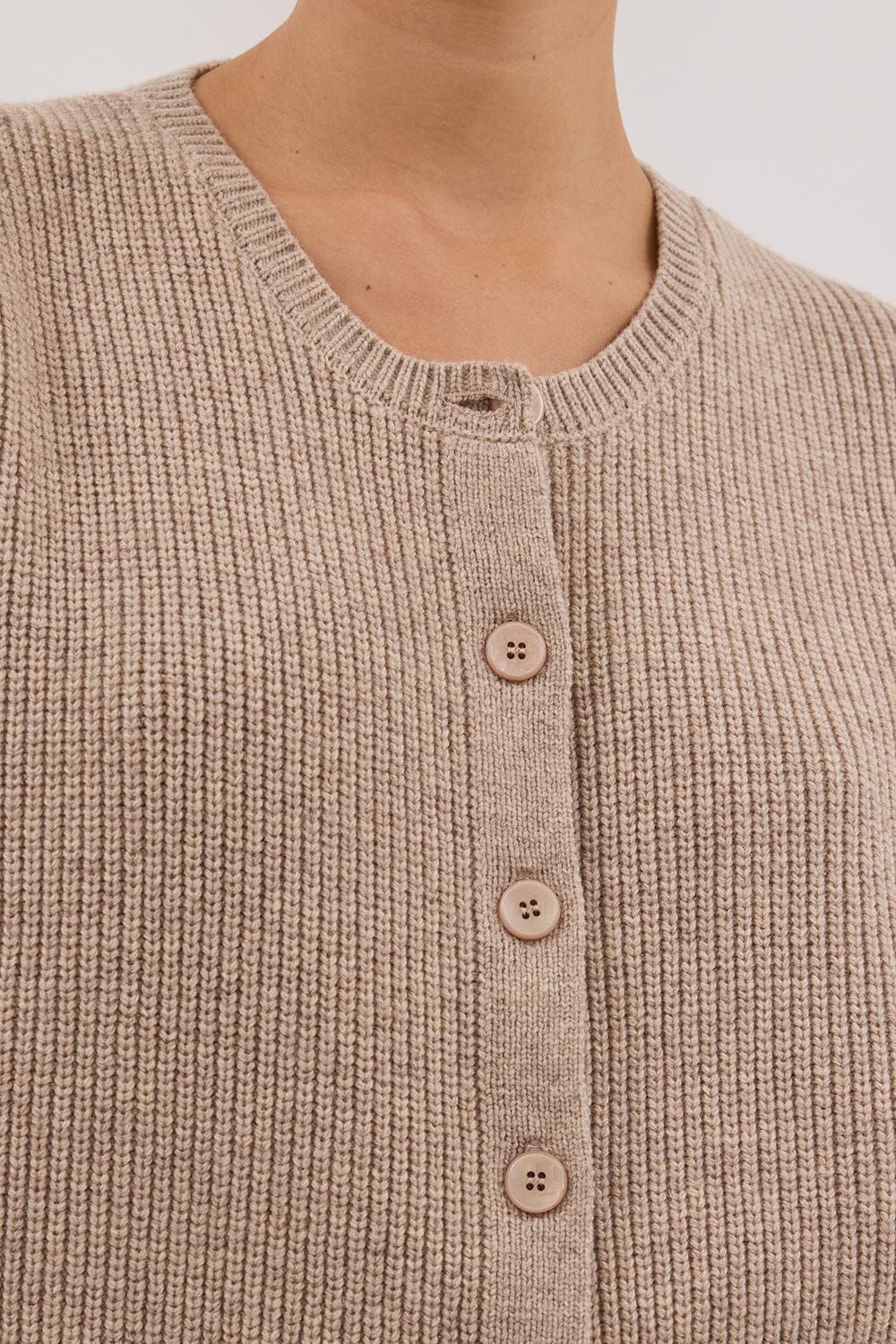 KATE OAT MARLE KNIT VEST - Gamepaces