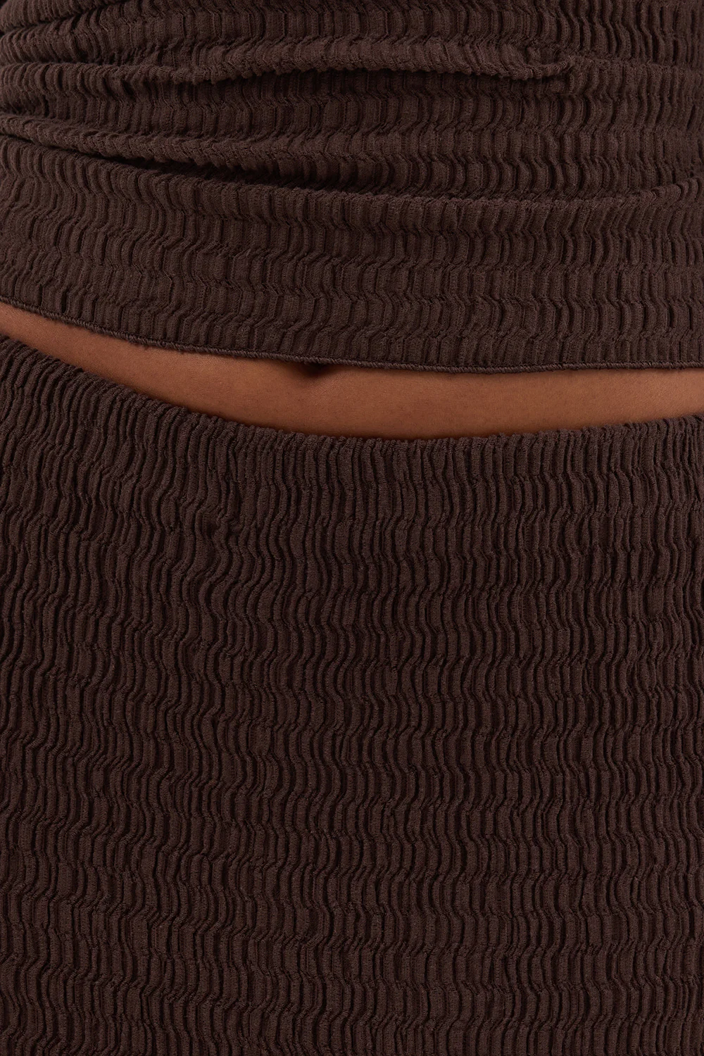 MELISSA CHOCOLATE KNIT MIDI SKIRT - Gamepaces