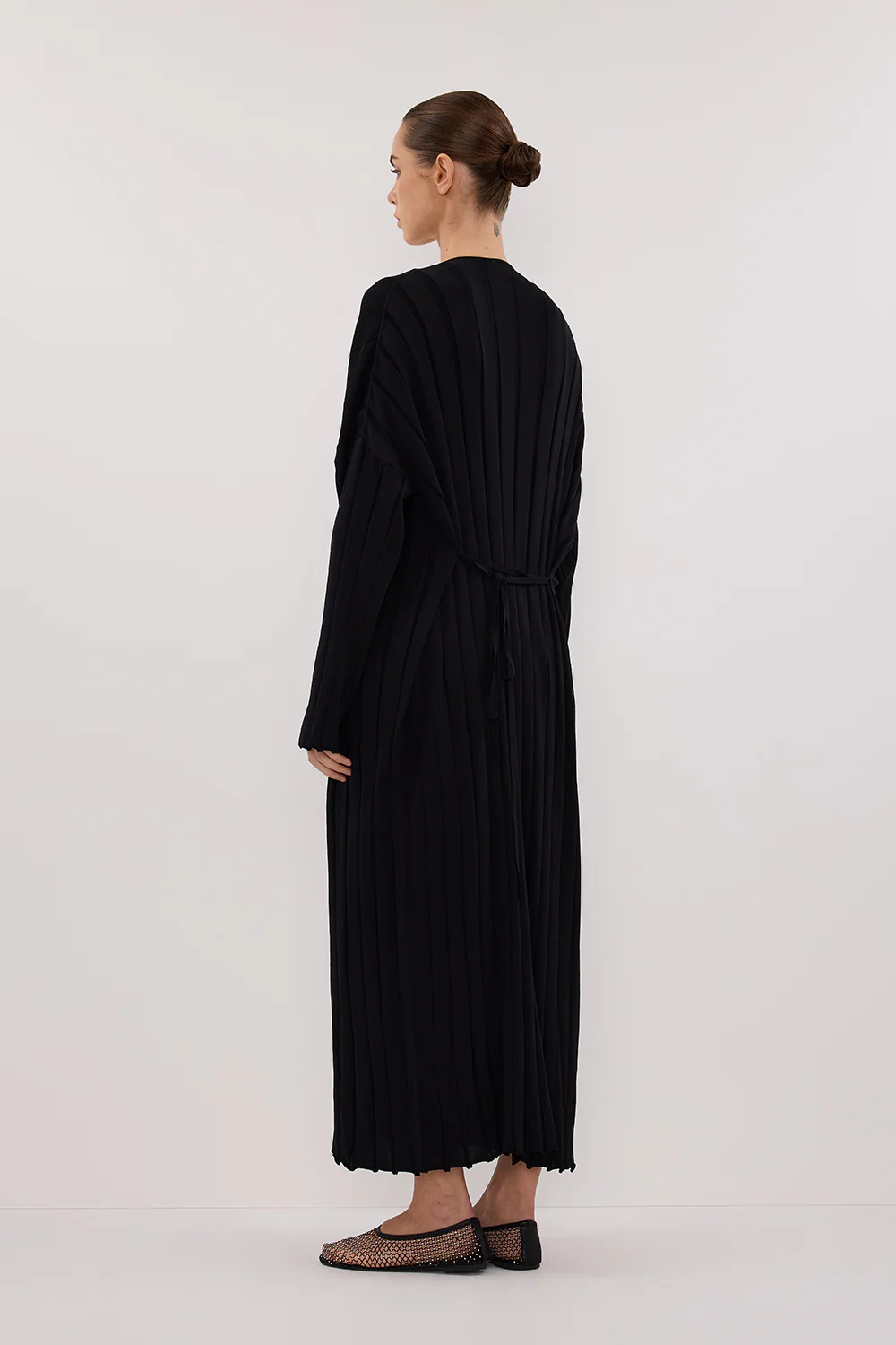 EVE BLACK KNIT MIDI CARDIGAN - Gamepaces