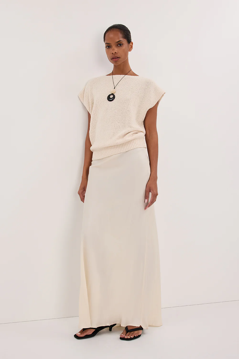 CONNIE SANDSTONE CUPRO MAXI SKIRT - Gamepaces