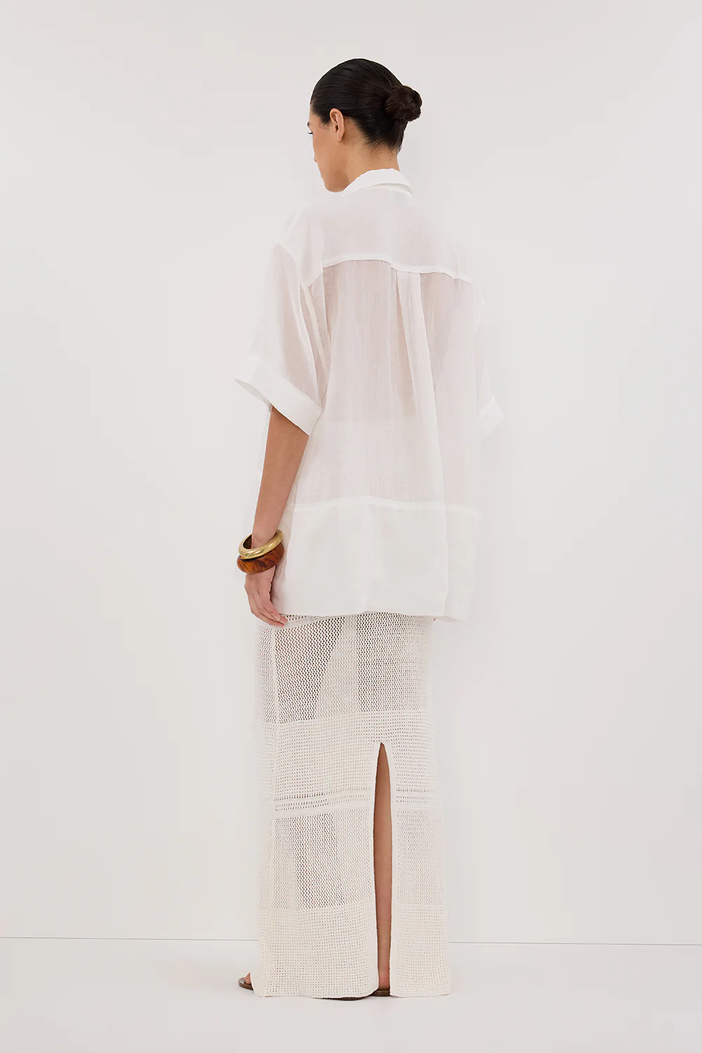 HALLIE OFF WHITE CROCHET MAXI SKIRT - Gamepaces