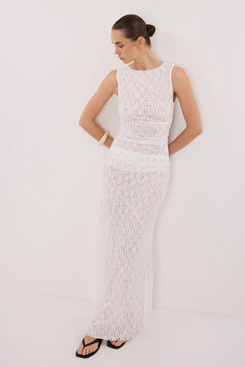 LIZZIE WHITE LAYERED LACE SKIRT - Gamepaces