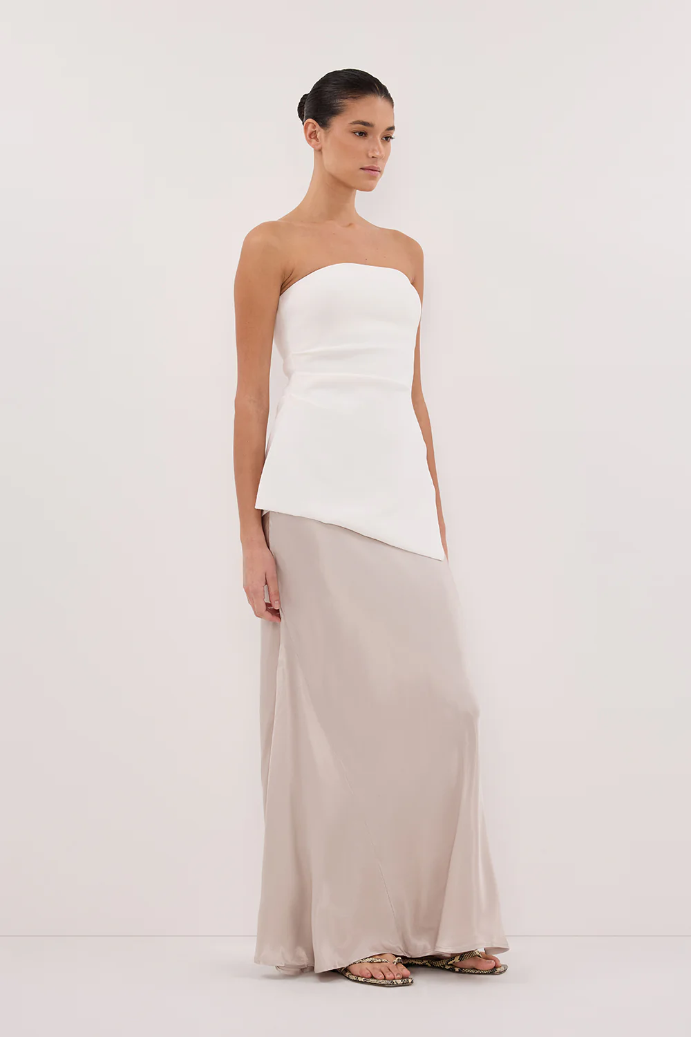 CHARLI CHALK SATIN MAXI SKIRT - Gamepaces