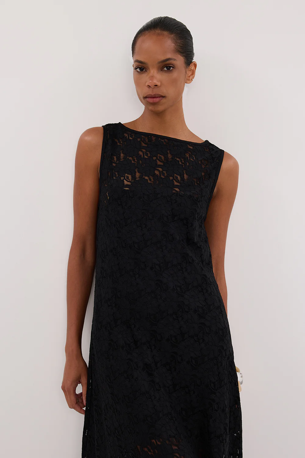 LOULA BLACK LACE MIDI DRESS - Gamepaces
