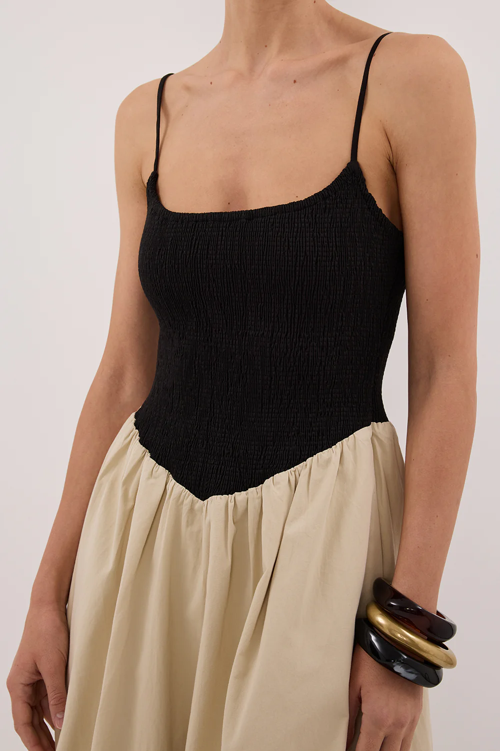 MILANO BLACK AND STONE MIDI DRESS - Gamepaces