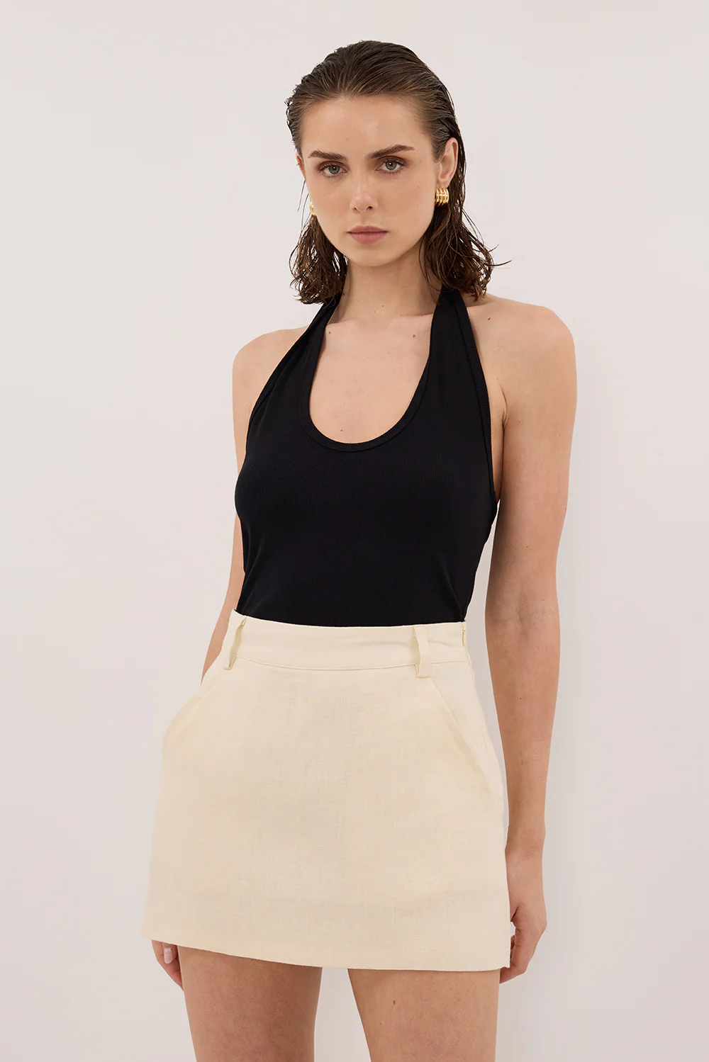 EVIE STRAW LINEN SKORT - Gamepaces